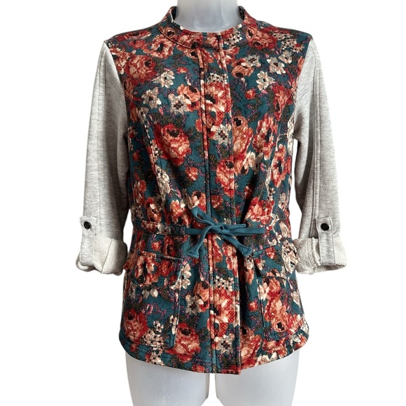 Anthropologie Saturday Sunday Women's Delwyn Floral French Terry Jacket Size M - Picture 6 of 11